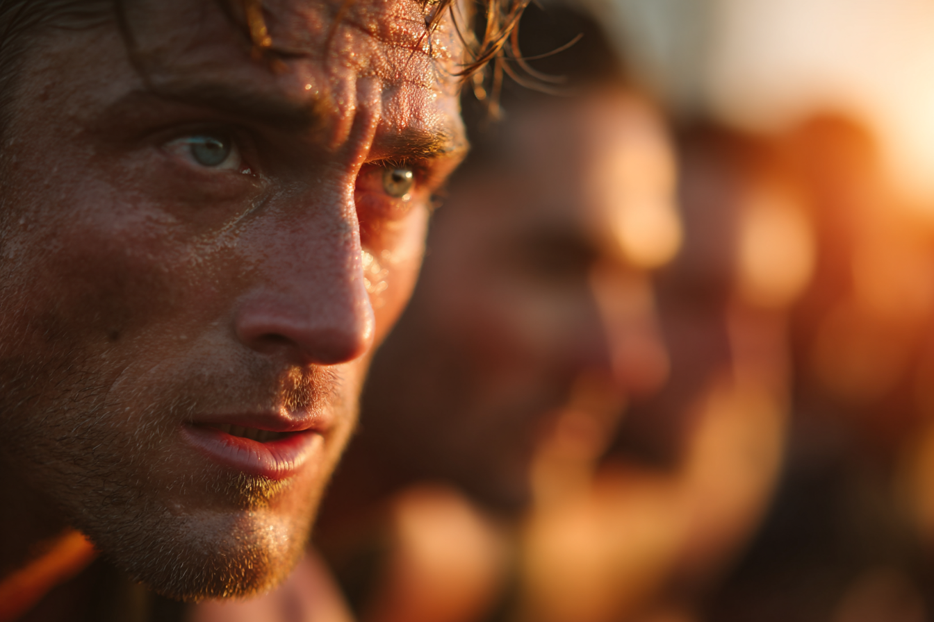 Чоловік виконує дихальні вправи